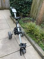 Goede accu; 3 wieler golf trolley; kleur: zilver/zwart, Gebruikt, Ophalen