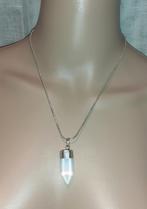 Ketting met hanger opaliet obelisk, Verzenden, Nieuw, Zilver, Overige materialen
