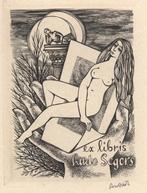 0707 Ex Libris Nederland : Lou Strik, 1958, Antiek en Kunst, Verzenden