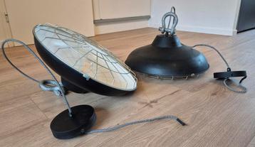 Industriele hanglamp mat zwart, 2 stuks, 45 cm, i.g.st. beschikbaar voor biedingen