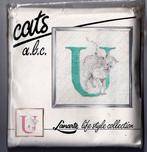 Borduurpakket kat de letter u met rose en mint garen, Verzenden, Nieuw, Borduurpakket