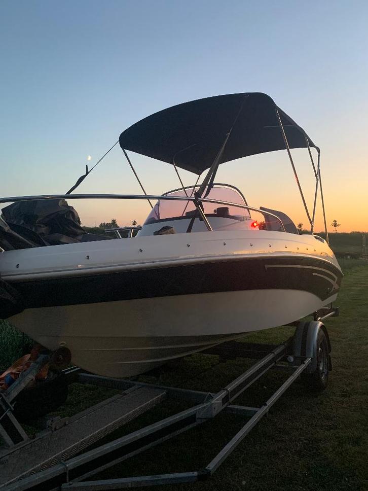 Prins 500 Black edition met 60 pk Suzuki motor en trailer, Watersport en Boten, Vis- en Consoleboten, Zo goed als nieuw, 50 tot 70 pk