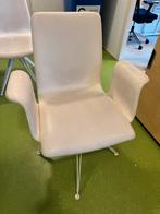 Witte lederen stoelen - set van 2, Huis en Inrichting, Stoelen, Ophalen, Gebruikt, Twee, Wit
