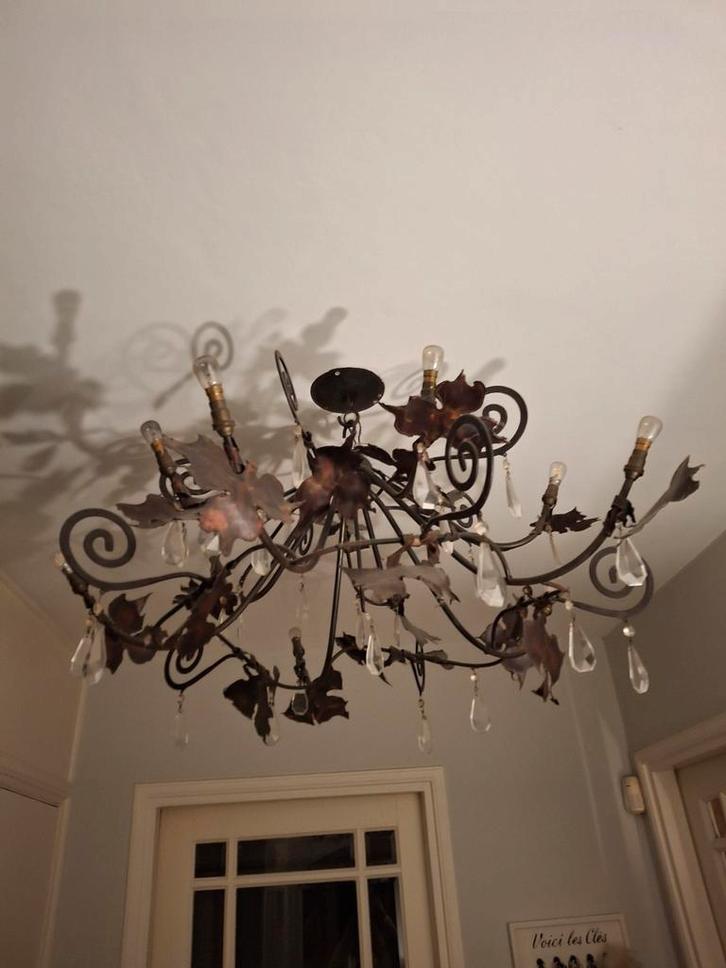 Baroque Kroonluchter Maroeska Metz - 10 Lampen, Huis en Inrichting, Lampen | Kroonluchters, Zo goed als nieuw, Glas, Metaal, Ophalen