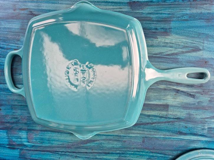 Le Creuset Grillit Vierkant in Geëmailleerd Gietijzer, Huis en Inrichting, Keuken | Potten en Pannen, Gebruikt, Koekenpan of Braadpan