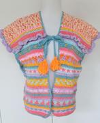 Geweldige kleurrijke gehaakte gilet, waistcoat universele ma, Kleding | Dames, Verzenden, Nieuw, Maat 38/40 (M)