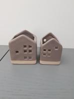 2 kleine huisjes - waxinelichthouders, Huis en Inrichting, Woonaccessoires | Kandelaars en Kaarsen, Overige materialen, Ophalen of Verzenden