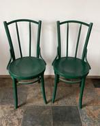 2 Antieke houten eettafel stoeltjes, Ophalen, Gebruikt, Bruin, Twee