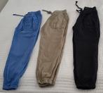 3 broeken katoen blauw zwart leger groen maat 36 s broek, Kleding | Dames, Broeken en Pantalons, Lang, Zo goed als nieuw, Maat 36 (S)