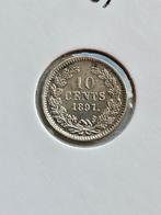 10 cent 1897, Postzegels en Munten, Munten | Nederland, Zilver, Ophalen of Verzenden, 10 cent, Koningin Wilhelmina