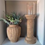 Stoer landelijk kandelaar/zuil bloempot set, Ophalen, Overige materialen, Nieuw, Kandelaar