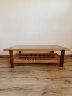 VINTAGE SALONTAFEL | ROOKGLAS & ROTAN, Huis en Inrichting, Tafels | Salontafels, Ophalen, Gebruikt, 50 tot 100 cm, -
