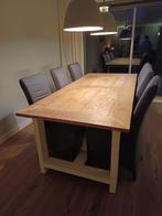 Mooie houten eettafel (2.00x1.00m), Ophalen, Gebruikt, 200 cm of meer, 50 tot 100 cm