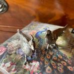 Engels brocante miniatuur pauwen taffelstukken, Antiek en Kunst, Ophalen of Verzenden