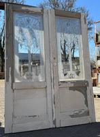 Set antieke openslaande deuren met geëtst glas en bovenlicht, Antiek en Kunst, Ophalen