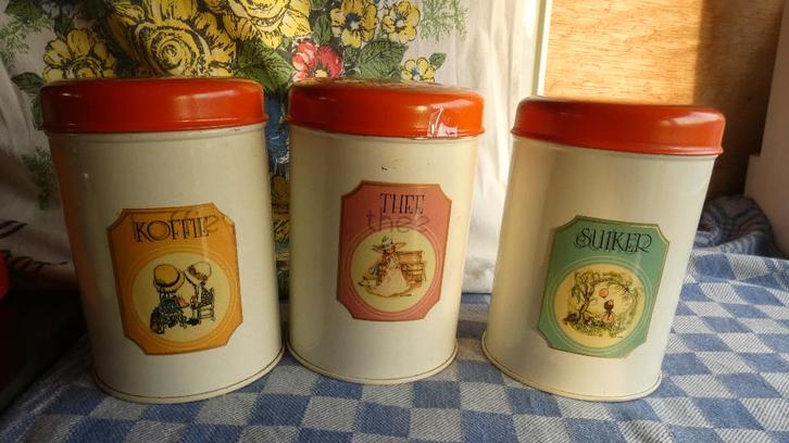 koffiebus/ theebus/ suikerbus/ voorraadbussen, Antiek en Kunst, Antiek | Keukenbenodigdheden, Ophalen of Verzenden