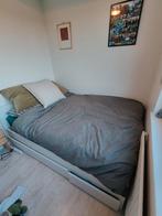 IKEA bed 140  200 inclusief opberglades, Ophalen, Gebruikt, Wit, Tweepersoons