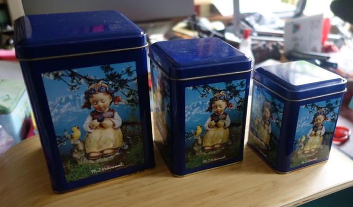 3, in grootte verschillende, blikken van Hummel, Verzamelen, Blikken, Gebruikt, Overige, Ophalen of Verzenden