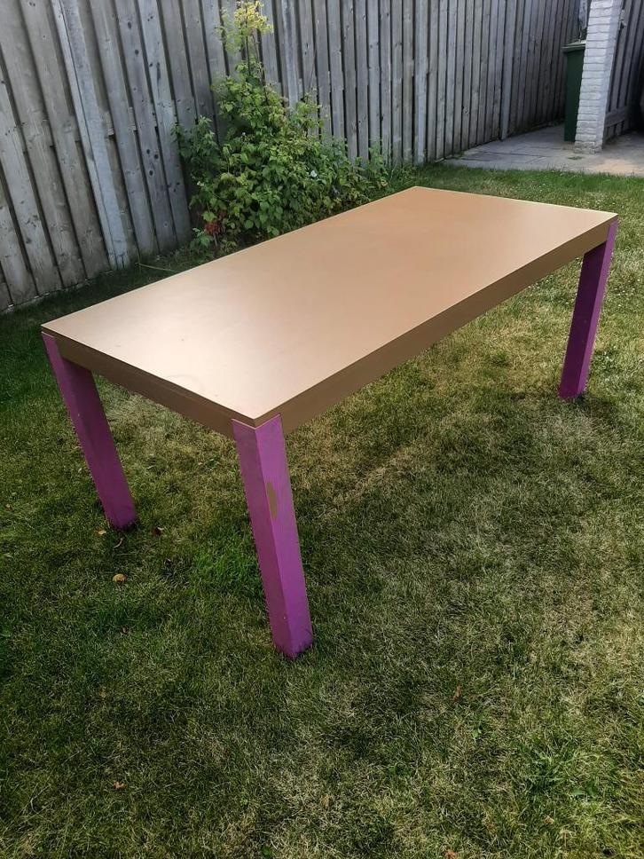 massief houten eettafel, 180 cm lang, 90 cm breed, Huis en Inrichting, Tafels | Eettafels, Gebruikt, 50 tot 100 cm, 150 tot 200 cm