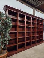 Prachtige XXL koloniale boekenkast / bibliotheekkast, Ophalen, Met plank(en), 200 cm of meer, Eikenhout