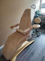 Behandelstoel en tabouret  schoonheid salon, Ophalen, Gebruikt, Wit, Eén