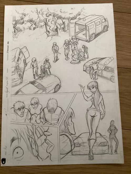 Originele pagina ACE (Drop comics, Ranjit Domisse), Boeken, Stripboeken, Zo goed als nieuw, Eén stripboek, Ophalen of Verzenden