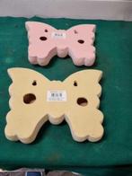 vlinders van keramiek geel roze, Huis en Inrichting, Woonaccessoires | Wanddecoraties, Ophalen of Verzenden, 'T Olde Gre-j, Info@toldegrej.nl