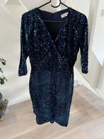 Vintage Chic Pailletten Jurk Maat M, Blauw, Zo goed als nieuw, Knielengte, Ophalen