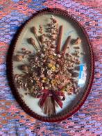 Vintage half bolrond wandbord met droogbloemen, Ophalen of Verzenden