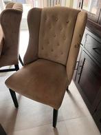 Gratis 2 bruine velours stoelen, Ophalen, Gebruikt, Bruin