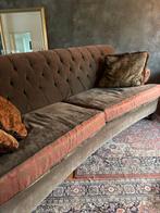 Antieke klassieke unieke bank en fauteuil Engelse stijl, Ophalen, Zo goed als nieuw, 75 tot 100 cm