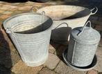 Zinken emmer, zinken teil en drinkbak voor kippen., Ophalen, Gebruikt, Metaal, 30 tot 60 cm