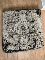 Vintage Poef Set - Zwart/Beige Perzisch Design, Huis en Inrichting, Vierkant, Ophalen of Verzenden, Zo goed als nieuw, Stof