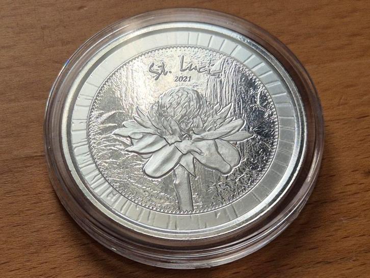2021 St. Lucia 1 oz Silver Botanical Gardens. Zilver bullion, Postzegels en Munten, Edelmetalen en Baren, Zilver, Ophalen of Verzenden