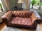 Leren chesterfield bank, Gebruikt, Ophalen of Verzenden, 75 tot 100 cm, Tweepersoons