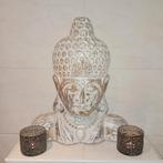 Mooi wit houten boeddha beeld, Huis en Inrichting, Woonaccessoires | Boeddhabeelden, Ophalen, Zo goed als nieuw