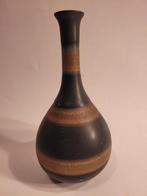 Japans Kiyomizu ikebana vaasje zwart bruin Japanse vaas, Huis en Inrichting, Gebruikt, Zwart, Aardewerk of Porselein, Ophalen of Verzenden