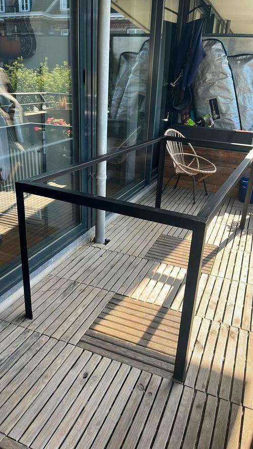 Tafel onderstel poten zwart staal, Huis en Inrichting, Tafelonderdelen, Zo goed als nieuw, Tafelpoot, 150 tot 200 cm, 50 tot 100 cm