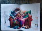 Cartoon puzzel. Oude dame in fauteuil.  1000 stukjes., Ophalen of Verzenden, 500 t/m 1500 stukjes, Zo goed als nieuw, Legpuzzel