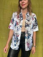 Vintage blouse, maat 40/L - wit - bloemenprint - 90's, Kleding | Dames, Blouses en Tunieken, Maat 38/40 (M), Wit, Ophalen of Verzenden
