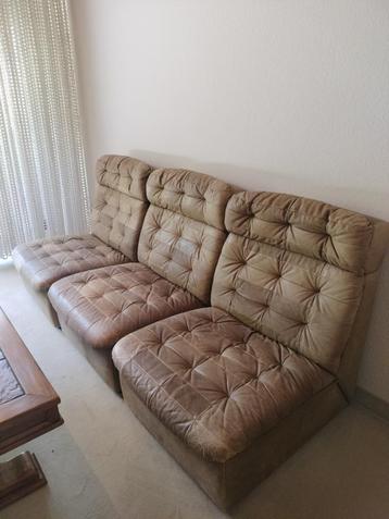 Vintage modulaire bank patchwork leder Lemke 6 delig beschikbaar voor biedingen