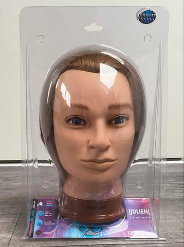 Nieuwe Sibel oefenhoofd/kapperspop Julien 100% echt haar beschikbaar voor biedingen