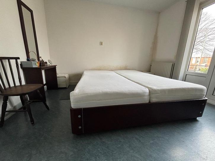 Auping Bed, Huis en Inrichting, Slaapkamer | Bedden, Gebruikt, Tweepersoons, 180 cm, 200 cm, Hout, Bruin, Ophalen