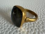 R146/Vintage Bronzen LABRADORIET Ring 17 1/4, Sieraden, Tassen en Uiterlijk, Ringen, Overige materialen, Gebruikt, Verzenden, X