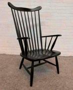Fauteuil mooie zwarte spijlen fauteuil Pastoe jaren 60., Huis en Inrichting, Ophalen of Verzenden