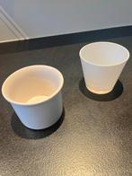 Witte Bloempotten - Set van 2, Overige materialen, Rond, Binnen, Ophalen of Verzenden