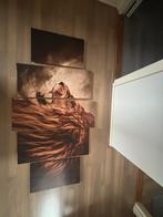 5-delig schilderij van een leeuw, Nieuw, Ophalen of Verzenden, Schilderij, 75 tot 100 cm