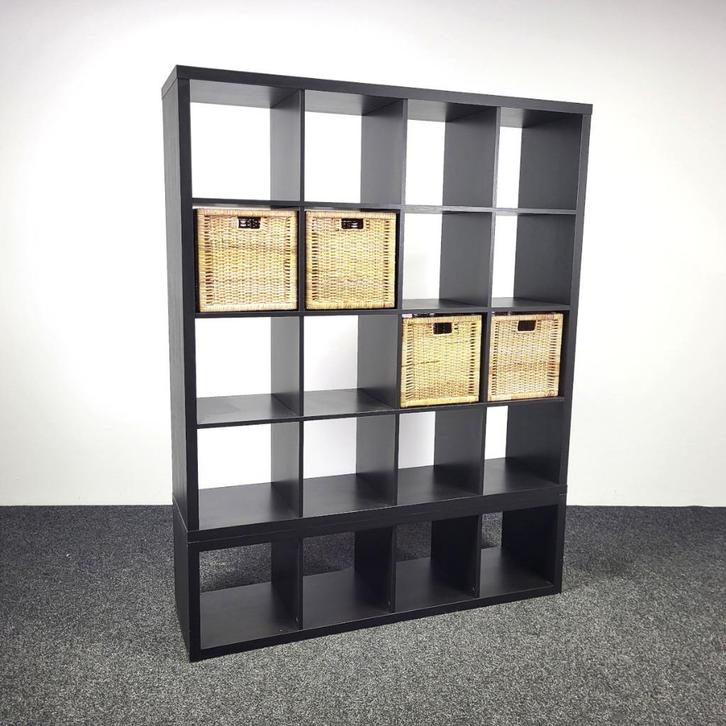 Kallax Kast Zwart | 188x147x39 cm, Huis en Inrichting, Kasten | Ladekasten, Gebruikt, 150 tot 200 cm, 150 tot 200 cm, 25 tot 50 cm
