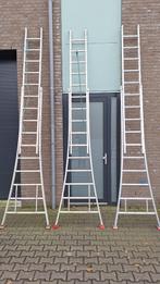 Solide 2 delige schuif ladders - trappen 2x10 treden., Ophalen, Van Linschotenstraat 3. NL-5554PM VALKENSWAARD, Zo goed als nieuw