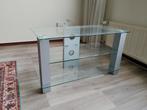 Glazen tv meubel, Ophalen, Gebruikt, 50 tot 100 cm, Glas